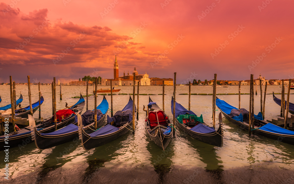 Sunset in San Marco square, Venice. Italy