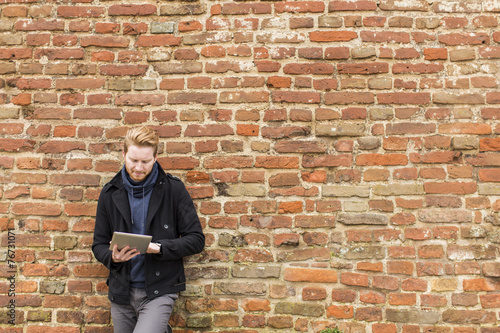 Man with tablet