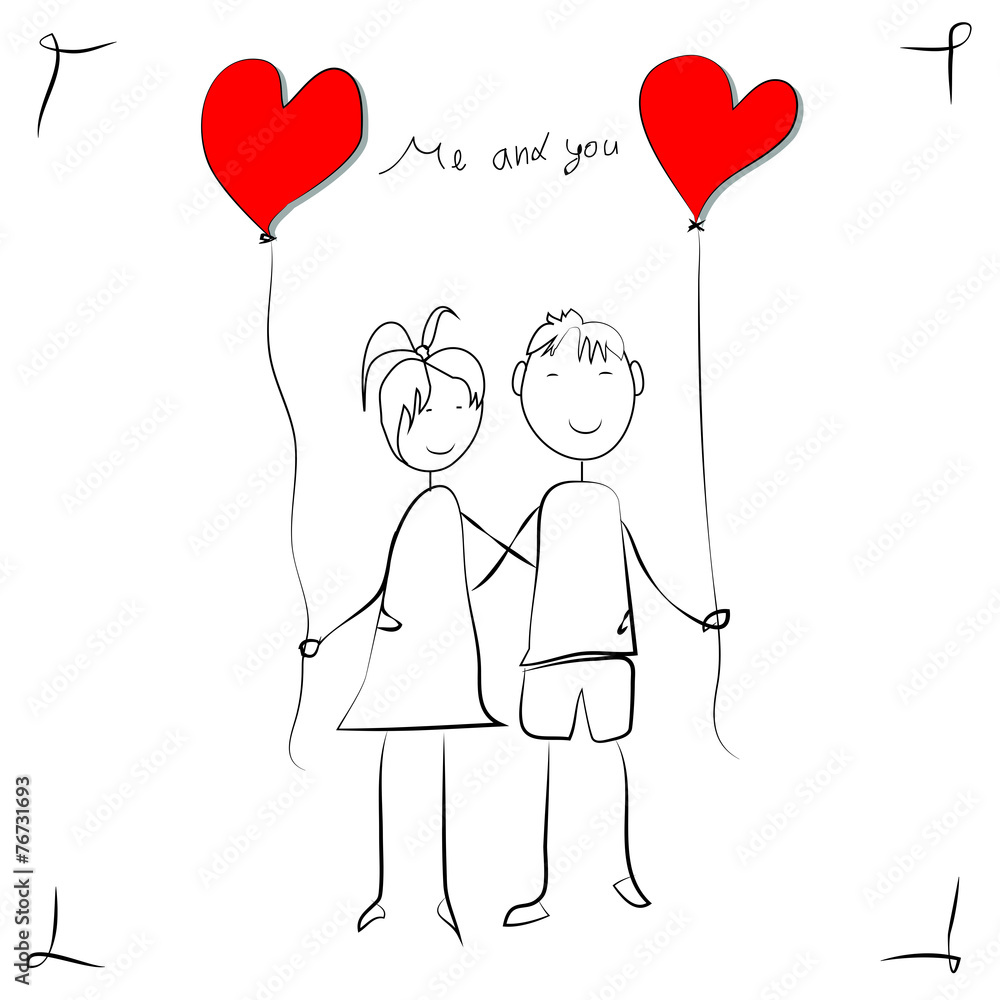 Kids with hearts vector illustration Kids with hearts vector illustration