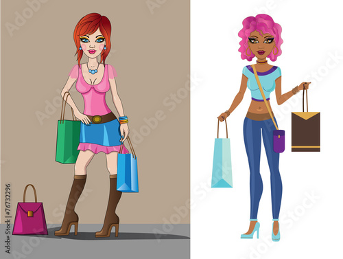 Two shopping girls