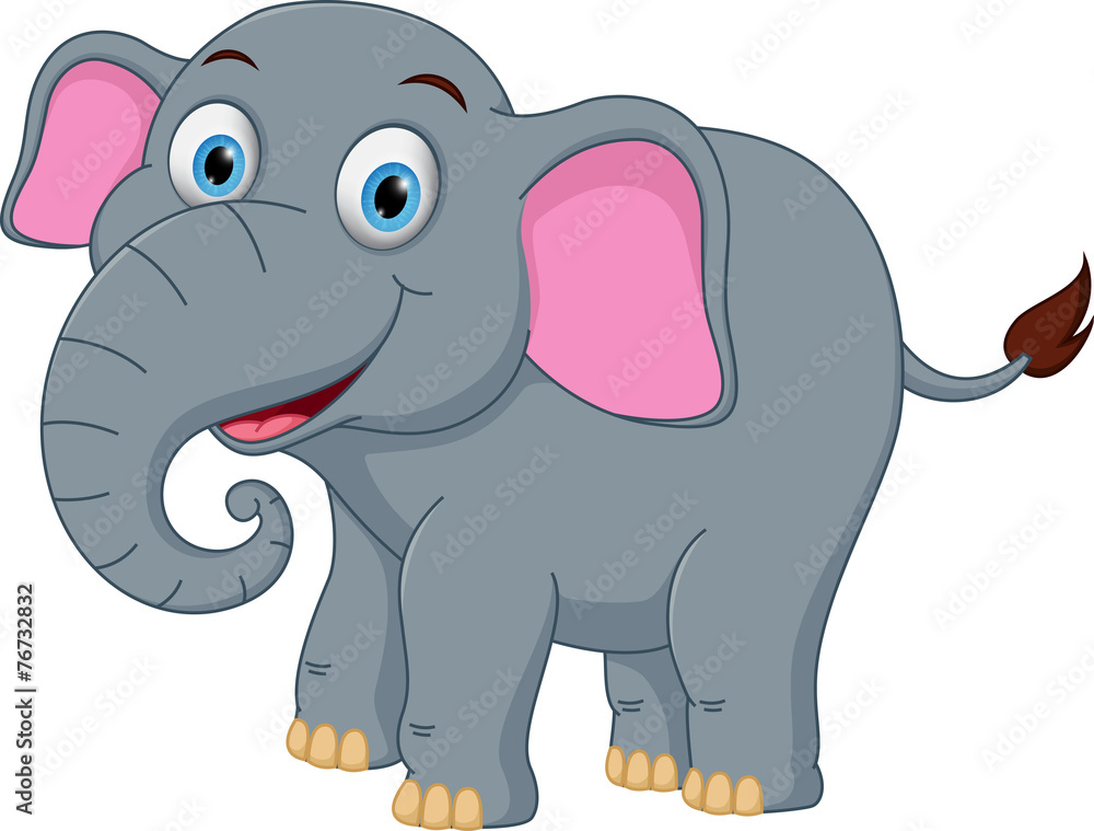 Naklejka premium Kreskówka szczęśliwy słoń