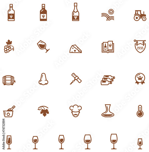 Wine icon set