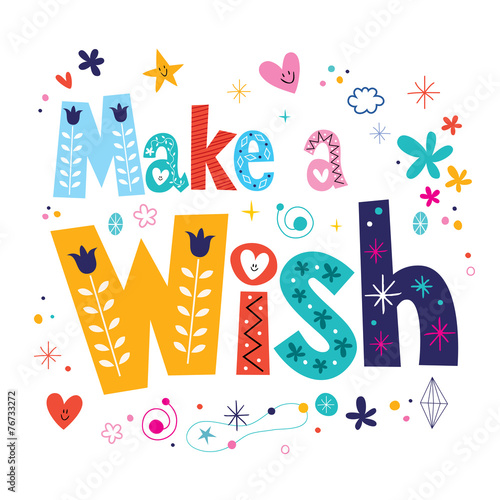 Make a wish decorative type lettering text design