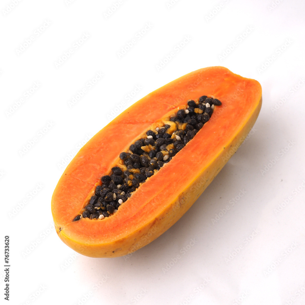 Papaya in white background Papaya in white background