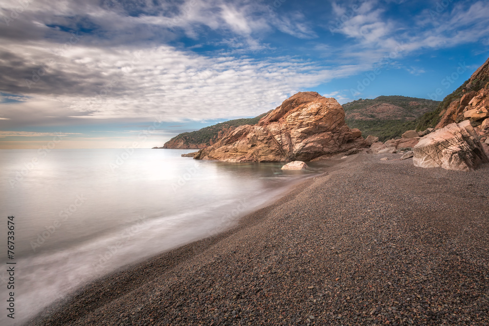 Bussaglia beach on west coast of Corsica