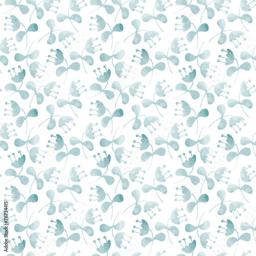 seamless pattern with watercolor flowers
