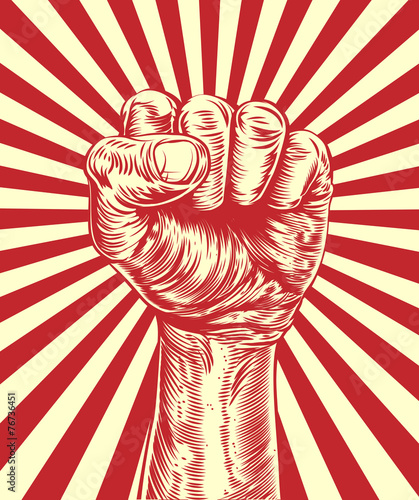 Revolution fist propaganda poster photo