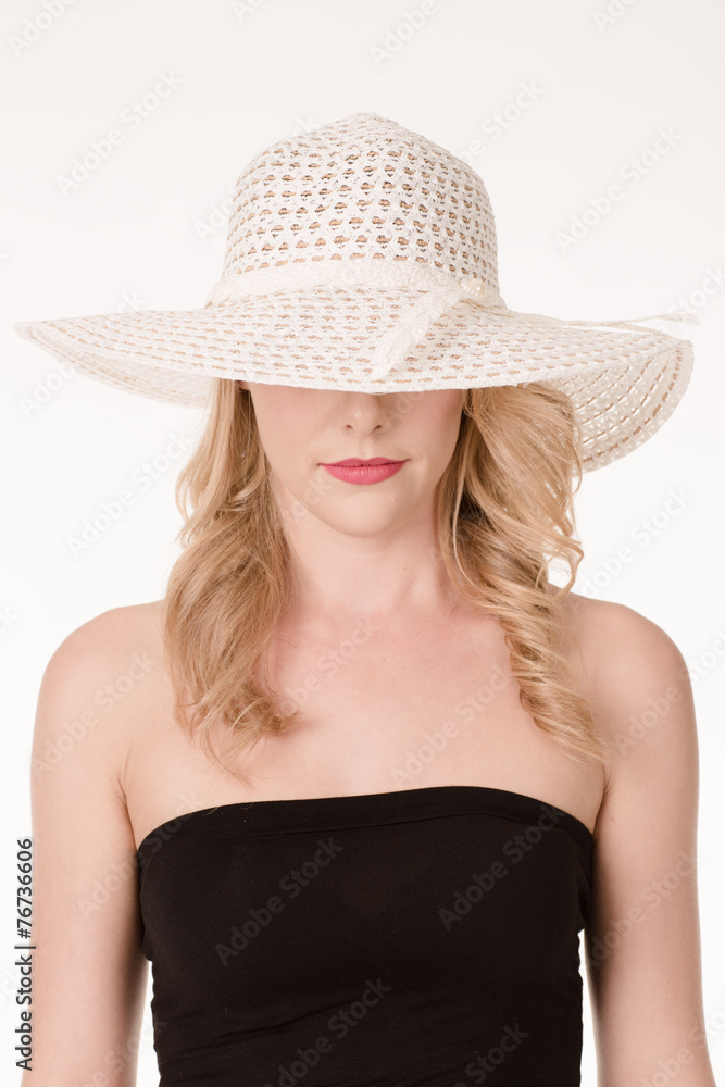 Portrait of attractive sexy woman with hat Portrait of attractive sexy woman with hat