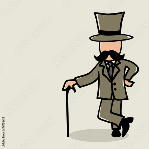 Doodle illustration of a man with mustache