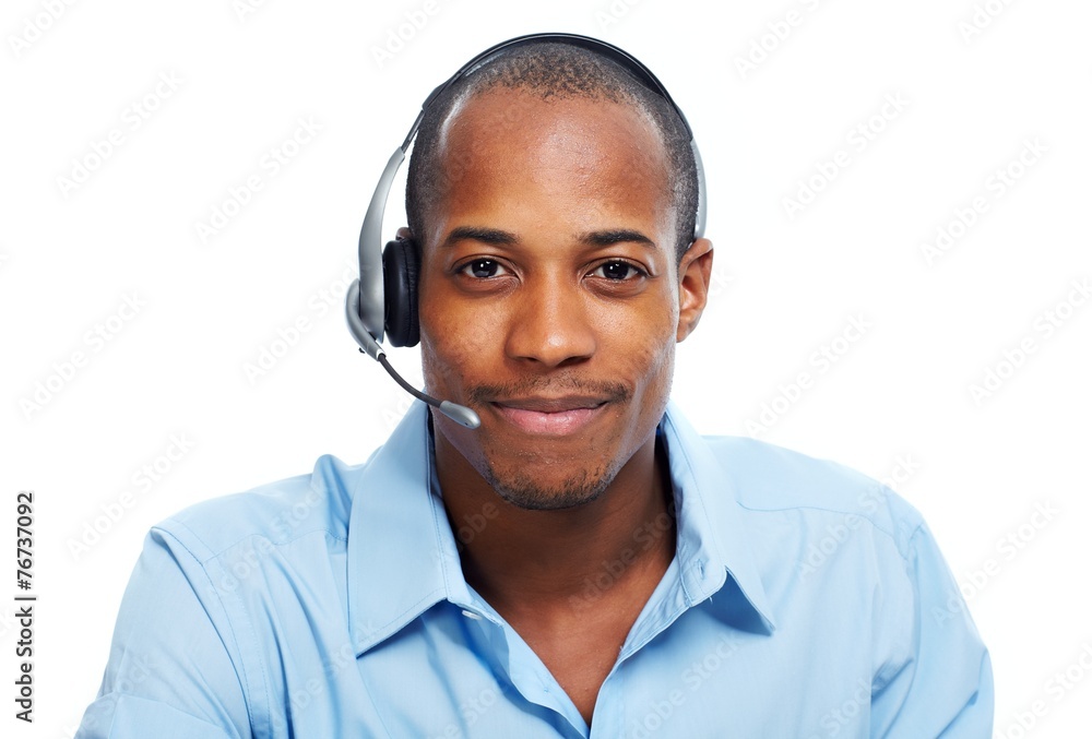 Call center operator man. Call center operator man.