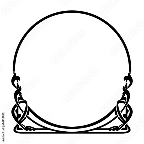 round decorative frame in the art Nouveau style photo