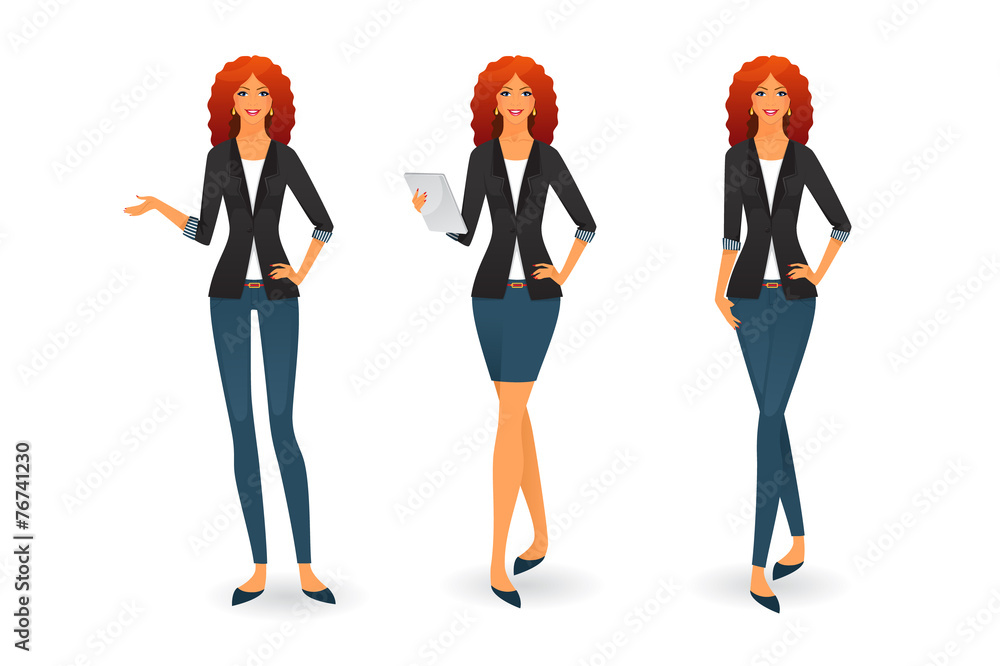 Businesswoman in various poses Businesswoman in various poses