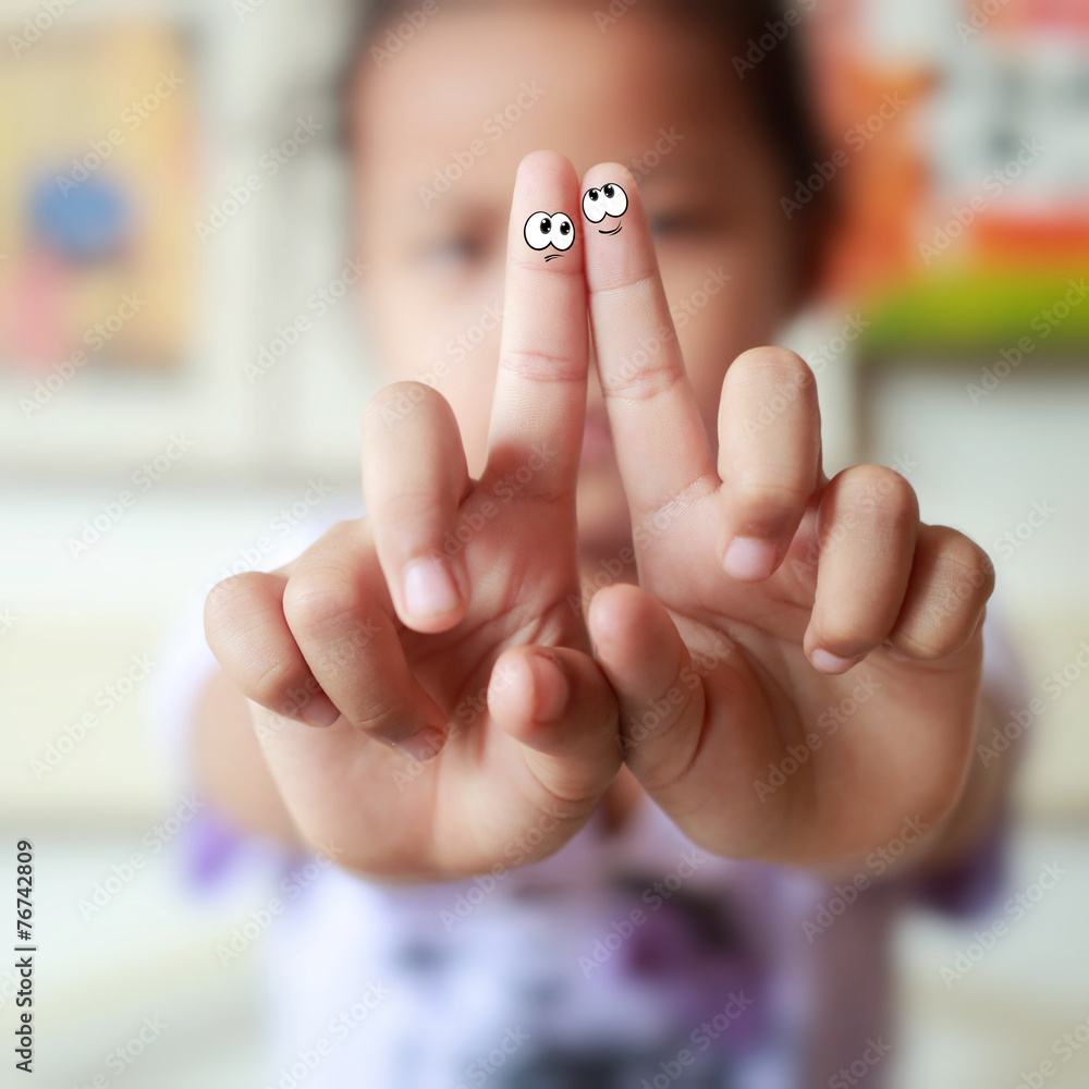 Naklejka premium Two fingers in love ,background for valentine's day.