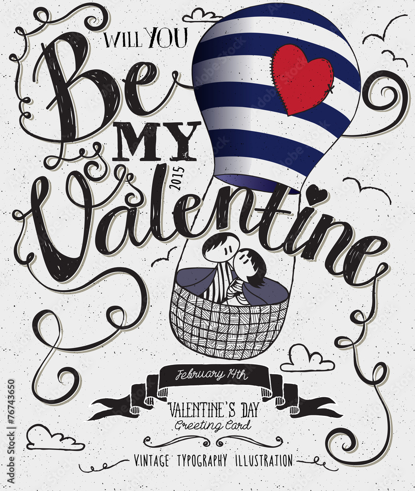Valentine's Day Typography Art Poster
