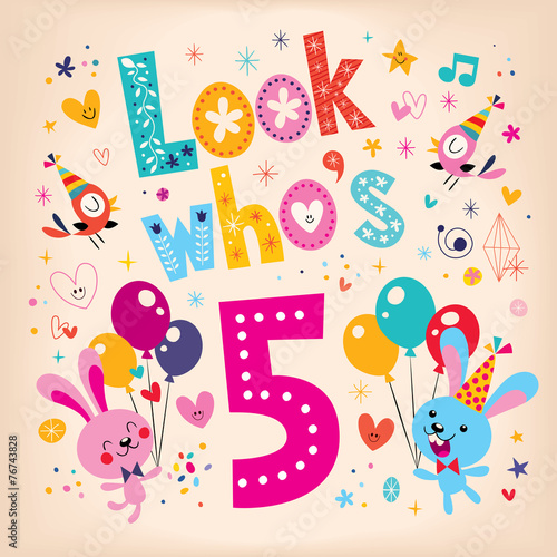 Look who's five - fifth birthday card