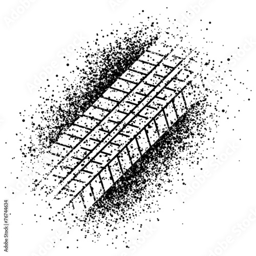 vector spray trace of the tyre