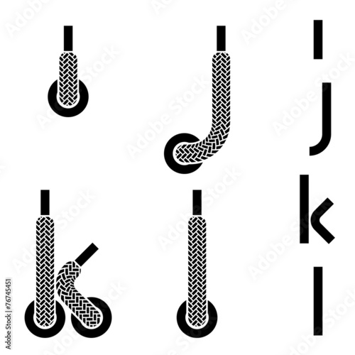 vector shoelace alphabet lower case letters i j k l