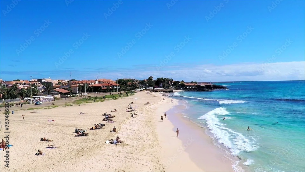 Aerial view of Santa Maria beach in Sal Cape Verde - Cabo Verde Aerial view of Santa Maria beach in Sal Cape Verde - Cabo Verde
