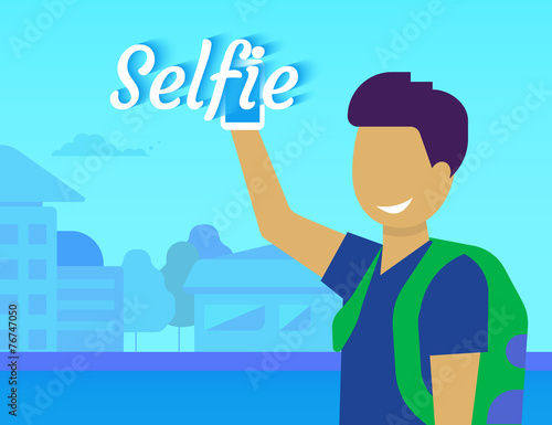 Selfie of funny guy