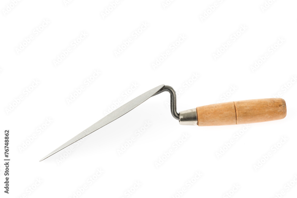 lute trowel on white background