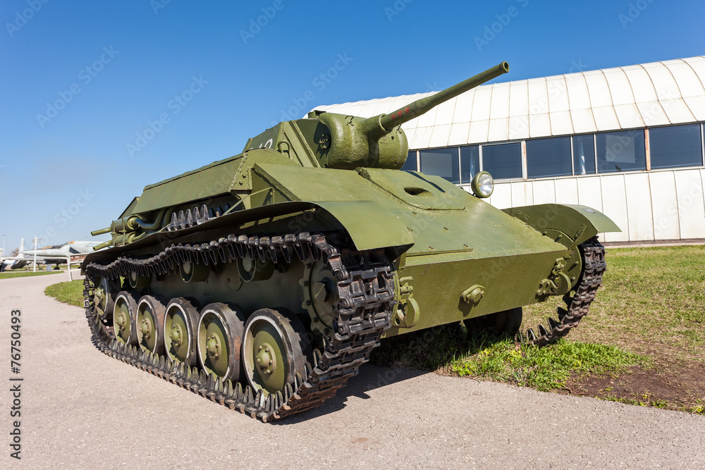 Fototapeta premium Old soviet light tank T-70