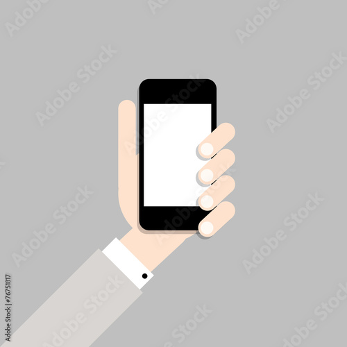 Hand with mobile phone