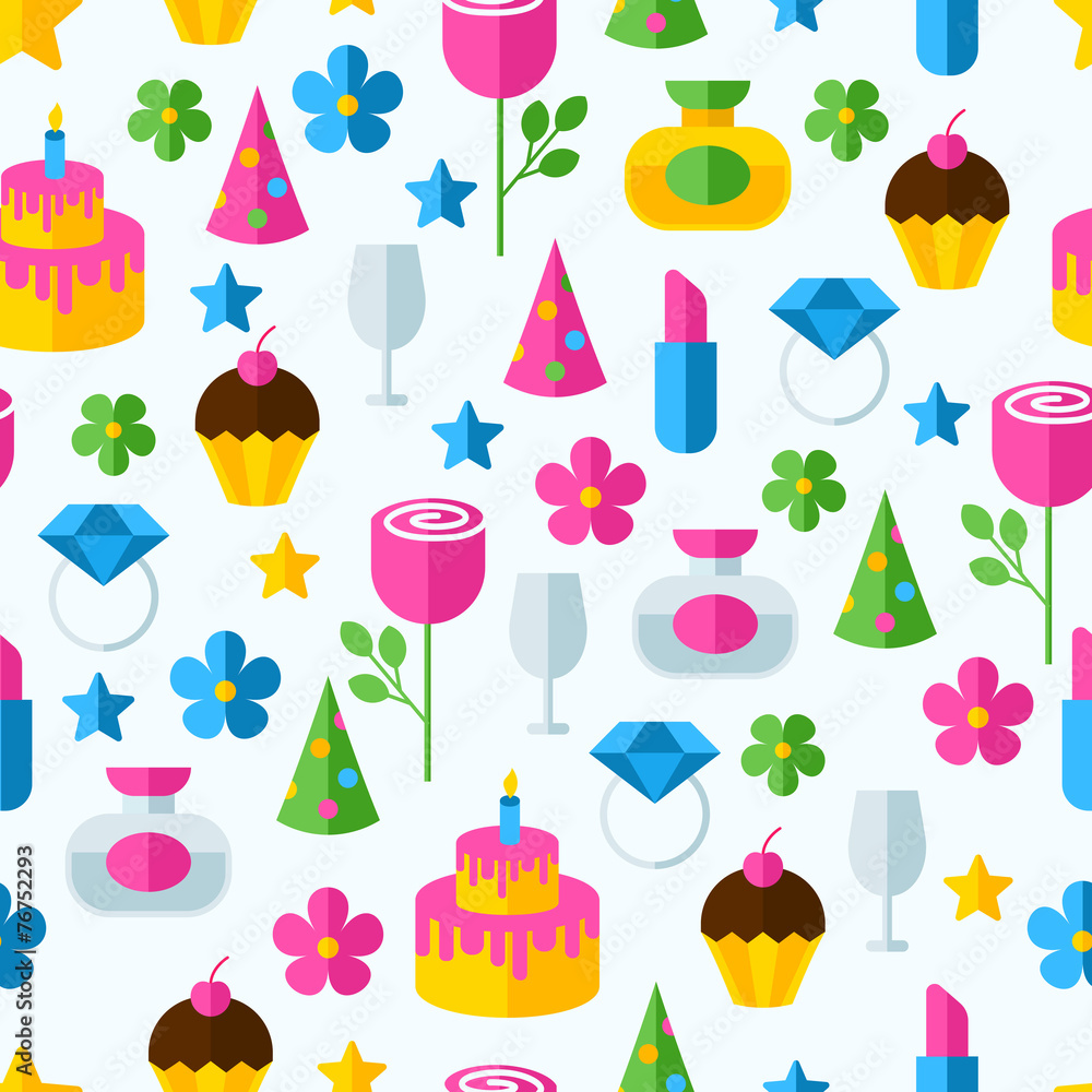 Abstract colorful gifts seamless pattern. Birthday, romantic, ho