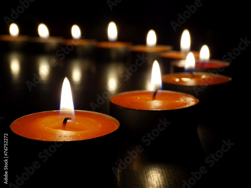 candles on a dark background