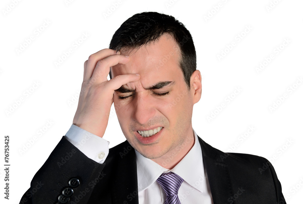Business man headache problem Business man headache problem
