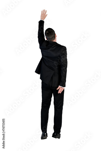 Business man grab something
