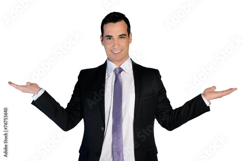 Business man presenting something