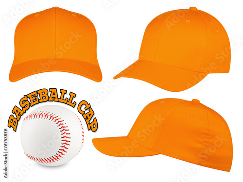 orange baseball cap set photo