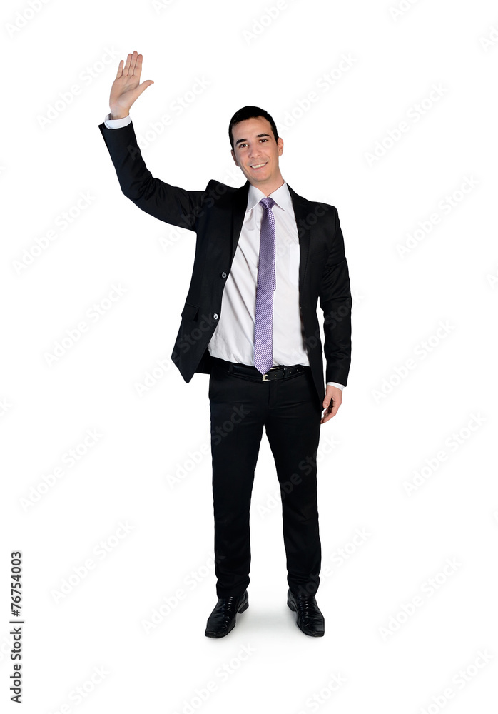 Business man wave hand