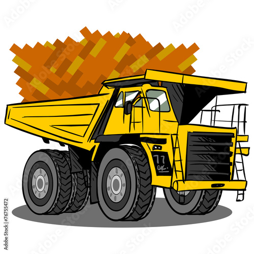 Truck for loading bricks. vector illustration