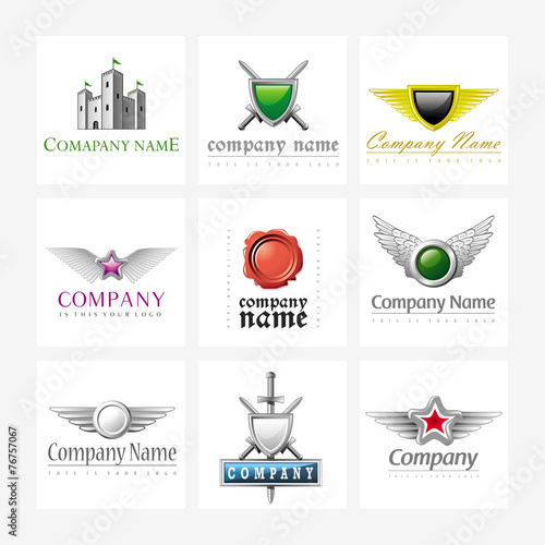 Wallpaper Mural Vector logos - Wings and Shields Torontodigital.ca