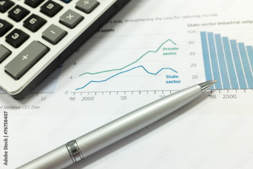 Pen and report paper, business conceptual Pen and report paper, business conceptual