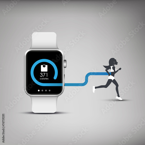 Fitness tracker application for smart watch concept with