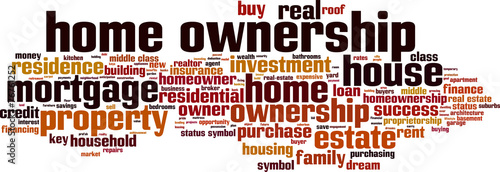Home ownership word cloud concept. Vector illustration