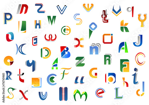 Alphabet letters and symbols