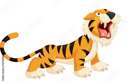 Cartoon tiger roaring © tigatelu