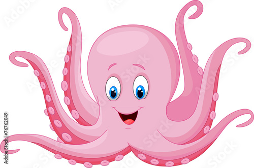 Cartoon happy octopus photo