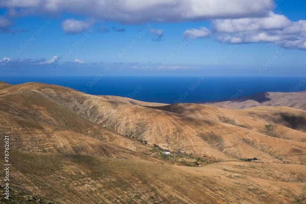 Fototapeta premium View across the mountains Fuerteventura Canary islands