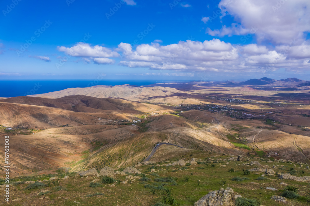 View across the mountains   Fuerteventura Canary islands