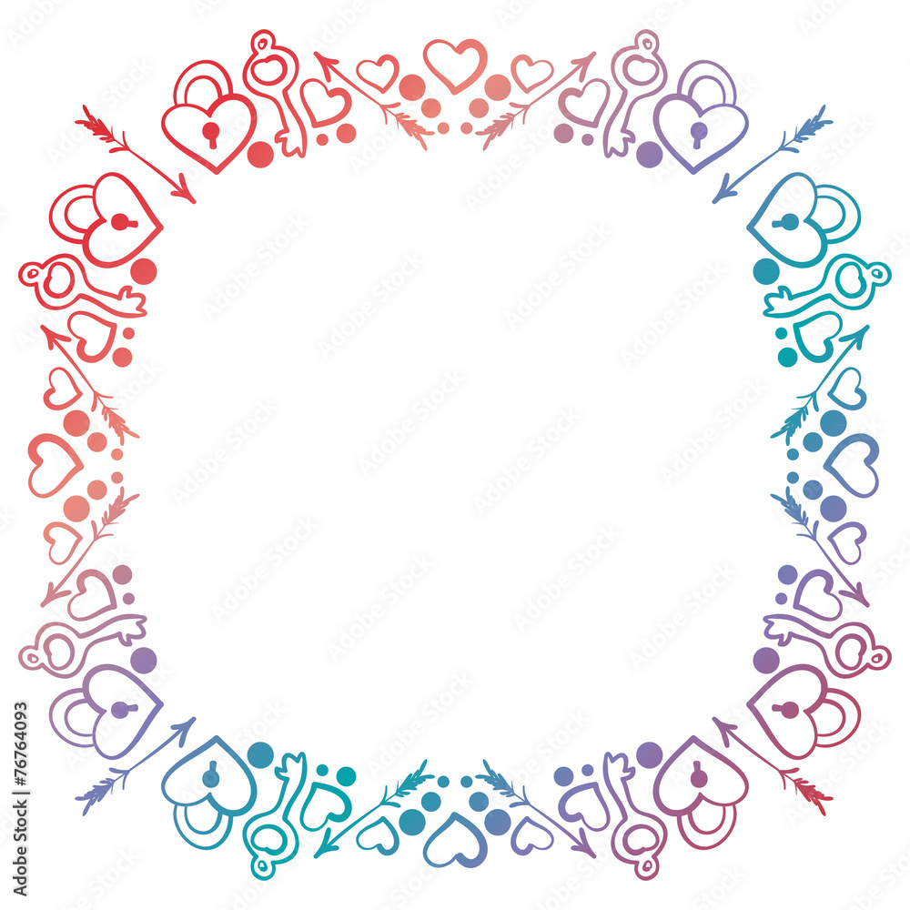 Hand Drawn love Frame. Vector Illustration Hand Drawn love Frame. Vector Illustration