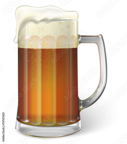 Mug of ale. Dark beer. Vector