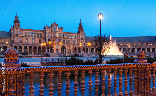 twilight view of Plaza de Espana