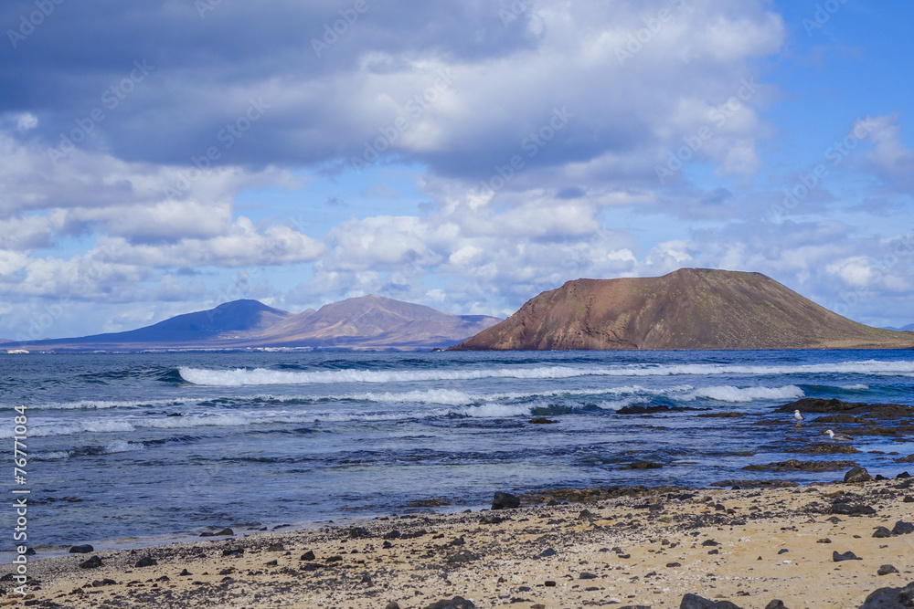 View of Lobos from Corralejo beach