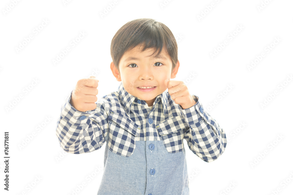 ガッツポーズの男の子 ガッツポーズの男の子