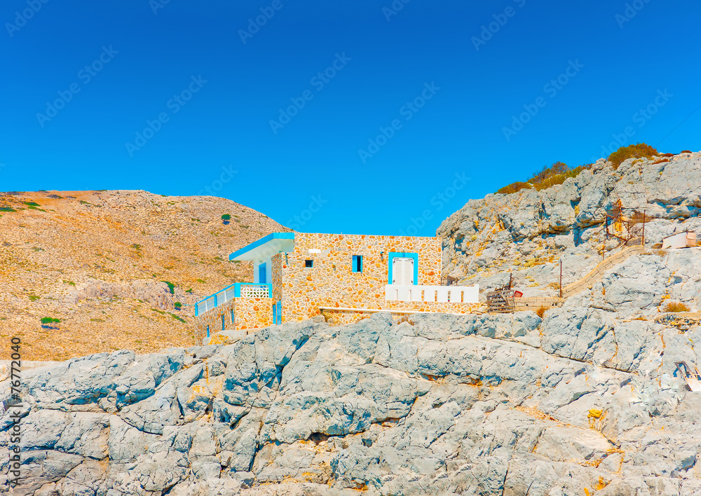 traditional fishing house at Pserimos pictorial island in Greece