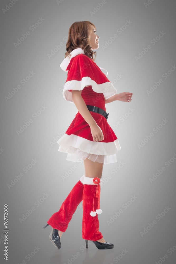 Asian Christmas girl walk Asian Christmas girl walk